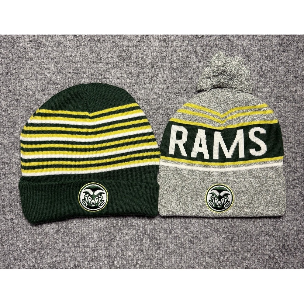 Colorado State University Rams Beanie Knit Acrylic Lot Of 2 Captivating NCAA NWT